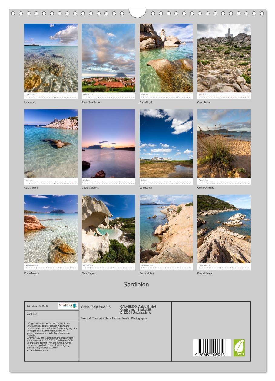 Bild: 9783457066218 | Sardinien (Wandkalender 2025 DIN A3 hoch), CALVENDO Monatskalender