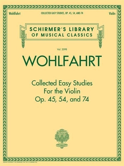 Cover: 884088864033 | Wohlfahrt - Collected Easy Studies for the Violin | Broschüre | Buch