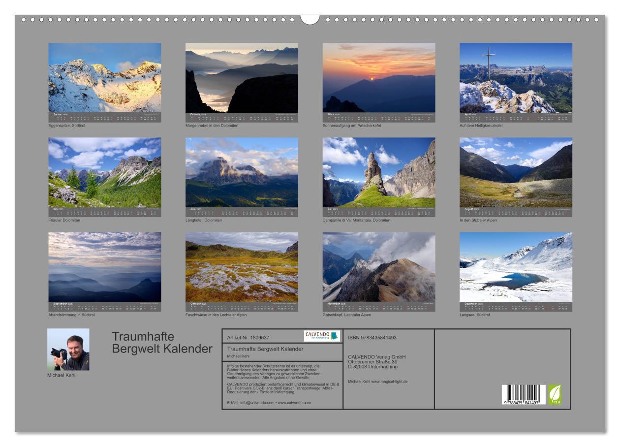 Bild: 9783435841493 | Traumhafte Bergwelt Kalender (Wandkalender 2025 DIN A2 quer),...