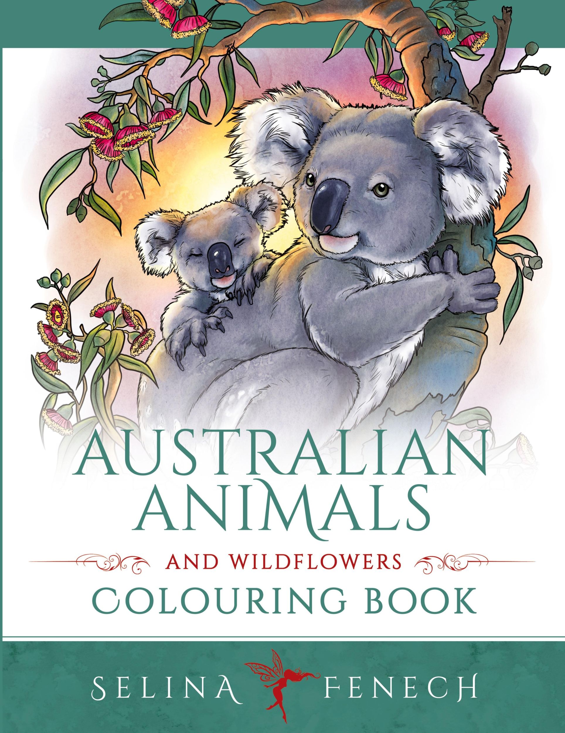 Cover: 9781922390073 | Australian Animals and Wildflowers Colouring Book | Selina Fenech