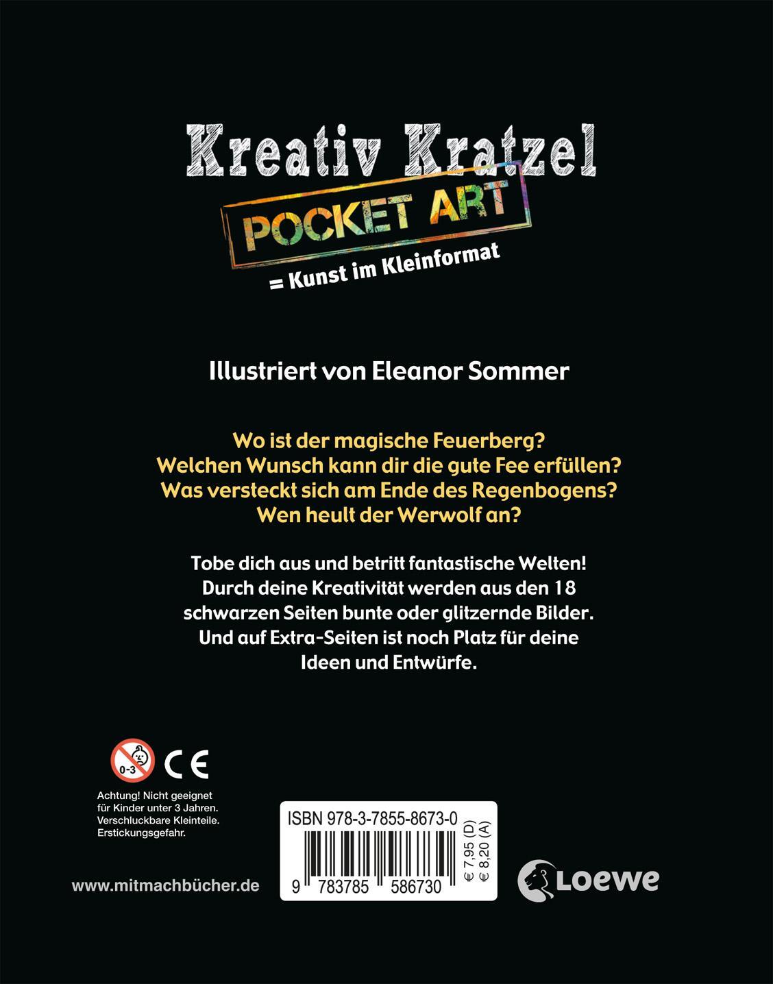 Rückseite: 9783785586730 | Kreativ-Kratzel Pocket Art: Fantasy | Taschenbuch | Spiralbindung