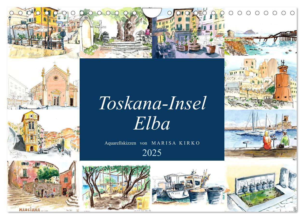 Cover: 9783435339471 | Toskana-Insel Elba - Aquarellskizzen (Wandkalender 2025 DIN A4...