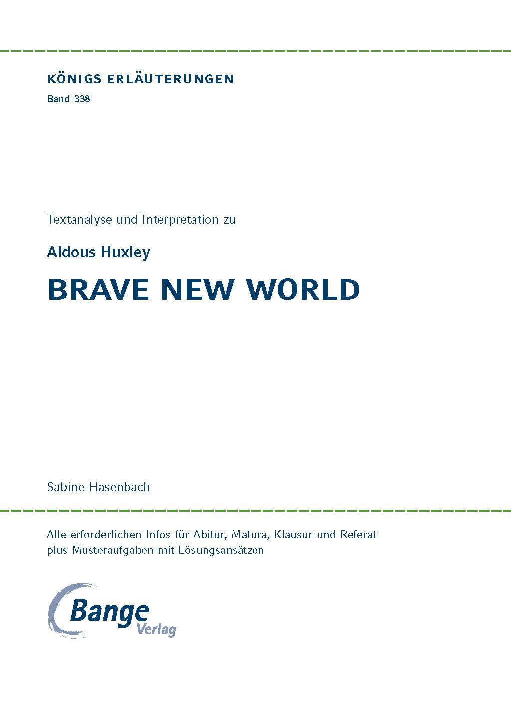 Bild: 9783804419957 | Brave New World - Schöne neue Welt von Aldous Huxley. | Aldous Huxley