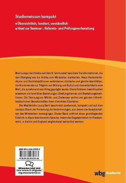 Rückseite: 9783534275373 | Westeuropa zwischen Antike und Mittelalter | Laury Sarti | Taschenbuch
