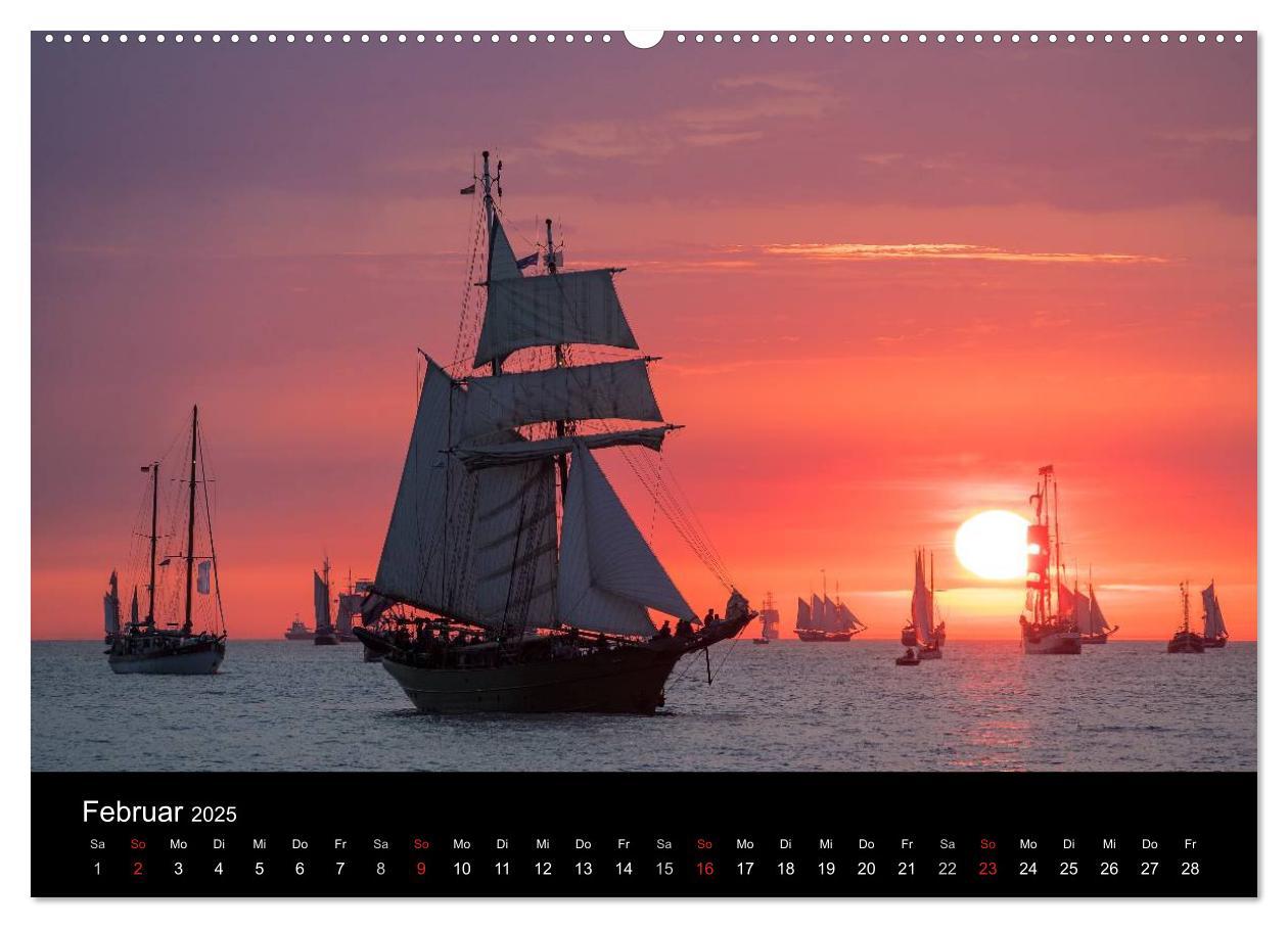 Bild: 9783435581092 | Windjammer auf der Ostsee im Abendlicht (Wandkalender 2025 DIN A2...