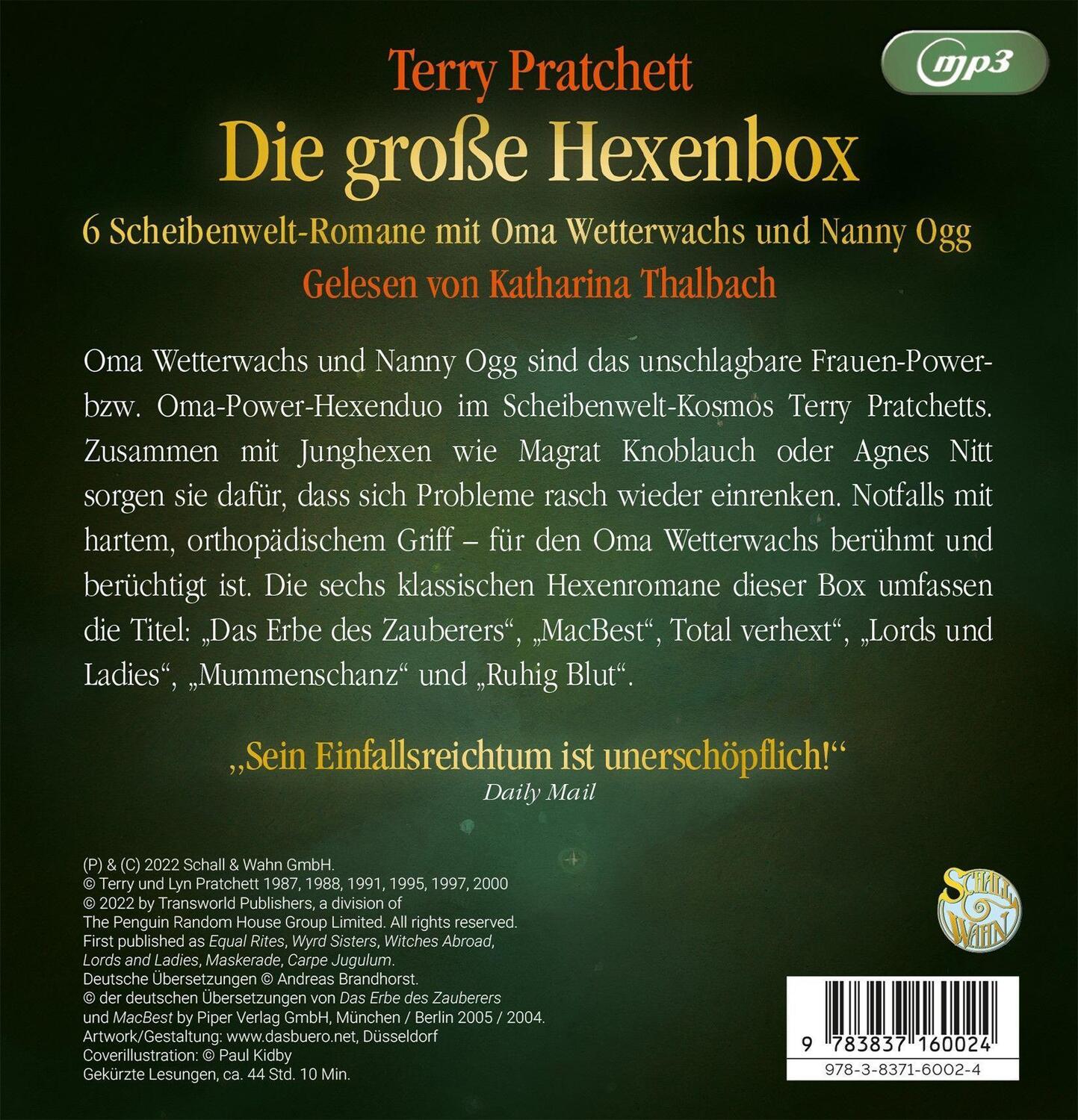 Bild: 9783837160024 | Die große Hexenbox | Schall & Wahn | Terry Pratchett | MP3 | Deutsch