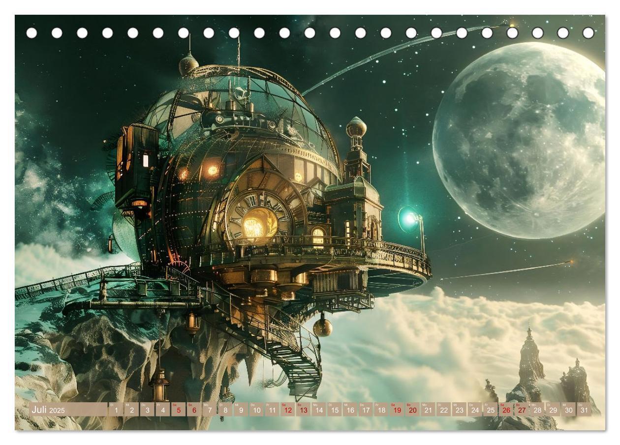 Bild: 9783435652846 | Steampunk im Weltall (Tischkalender 2025 DIN A5 quer), CALVENDO...