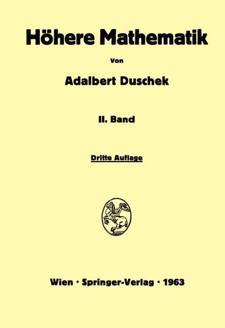 Cover: 9783709171486 | Vorlesungen über höhere Mathematik | Adalbert Duschek | Taschenbuch