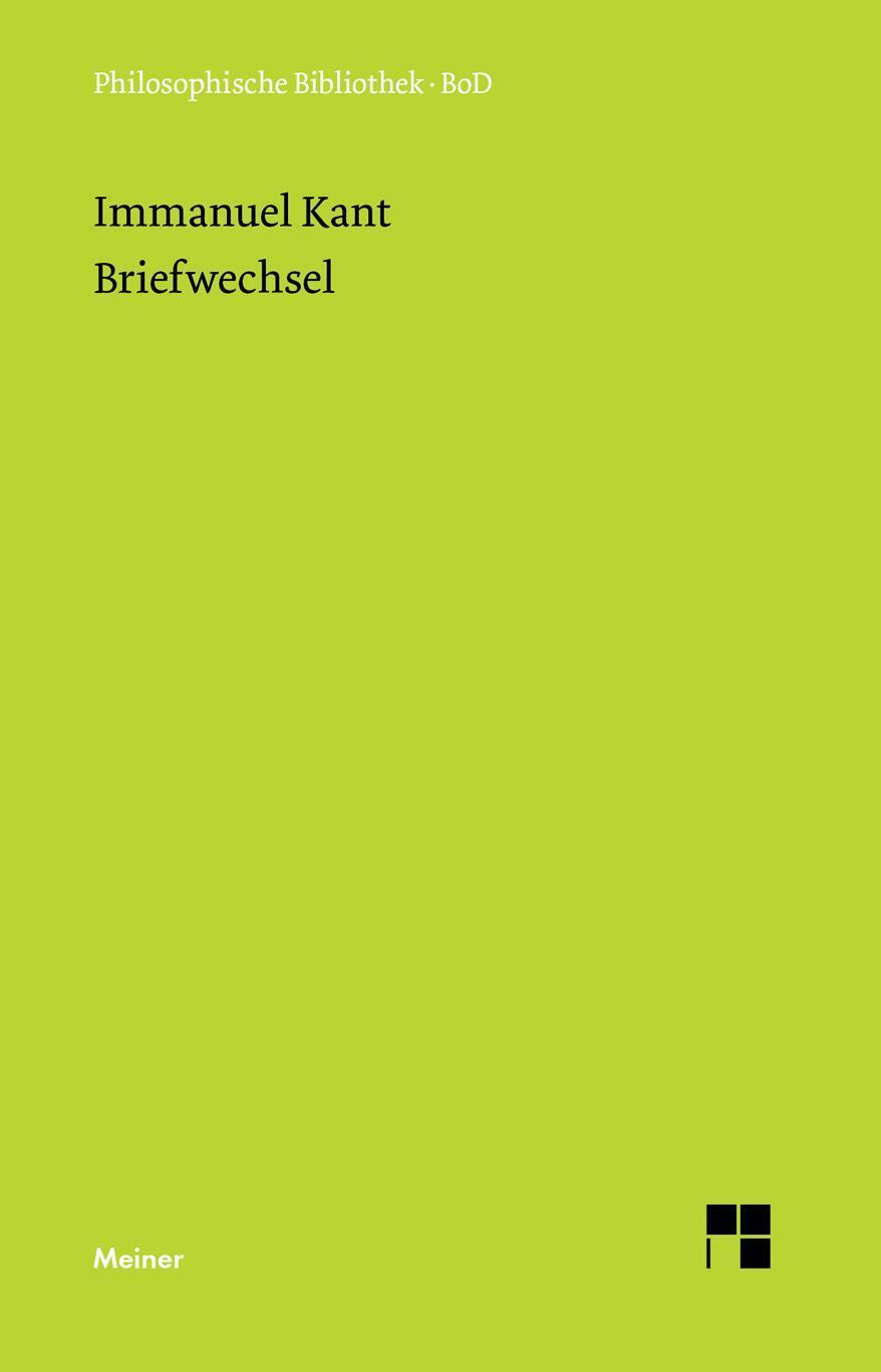 Cover: 9783787306336 | Briefwechsel | Immanuel Kant | Buch | Philosophische Bibliothek | 1986
