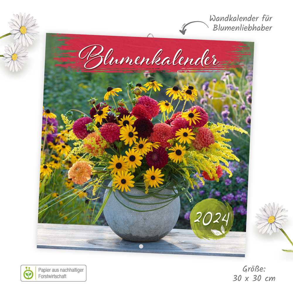 Bild: 9783965529700 | Trötsch Broschürenkalender Blumenkalender 2024 | Wandplaner | Co.KG