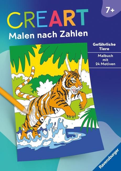 Cover: 9783473489138 | Ravensburger CreArt Malen nach Zahlen ab 7: Gefährliche Tiere,...