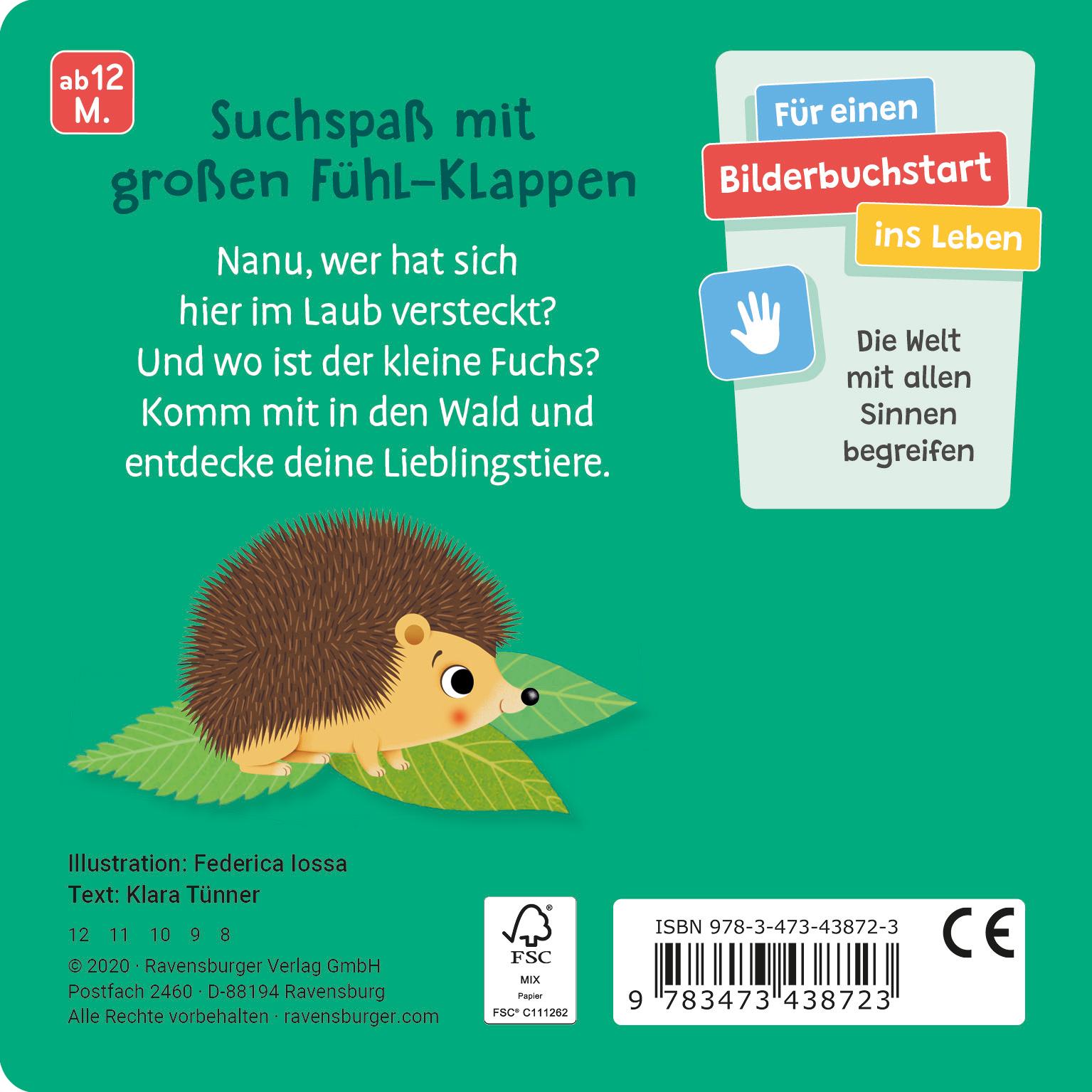 Rückseite: 9783473438723 | Wo bist du, kleiner Fuchs? | Mit großen Fühl-Klappen | Klara Tünner