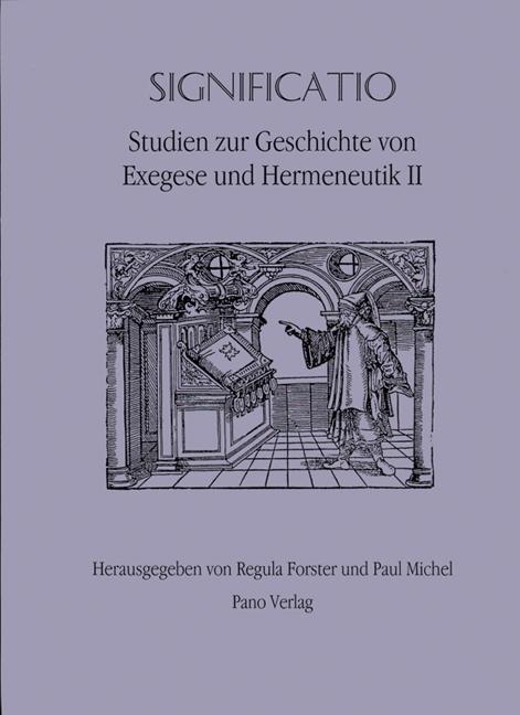 Cover: 9783907576380 | Significatio | Studien zur Geschichte von Exegese und Hermeneutik II