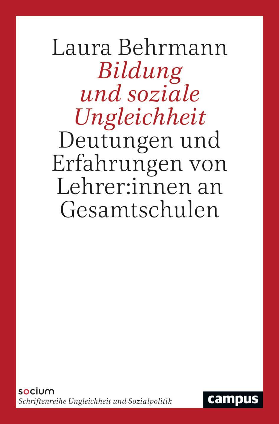 Cover: 9783593515670 | Bildung und soziale Ungleichheit | Laura Behrmann | Taschenbuch | 2022