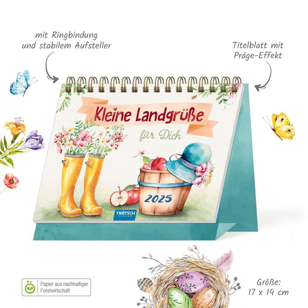 Bild: 9783988021748 | Trötsch Aufstellkalender Kleine Landgrüße 2025 | KG | Kalender | 24 S.