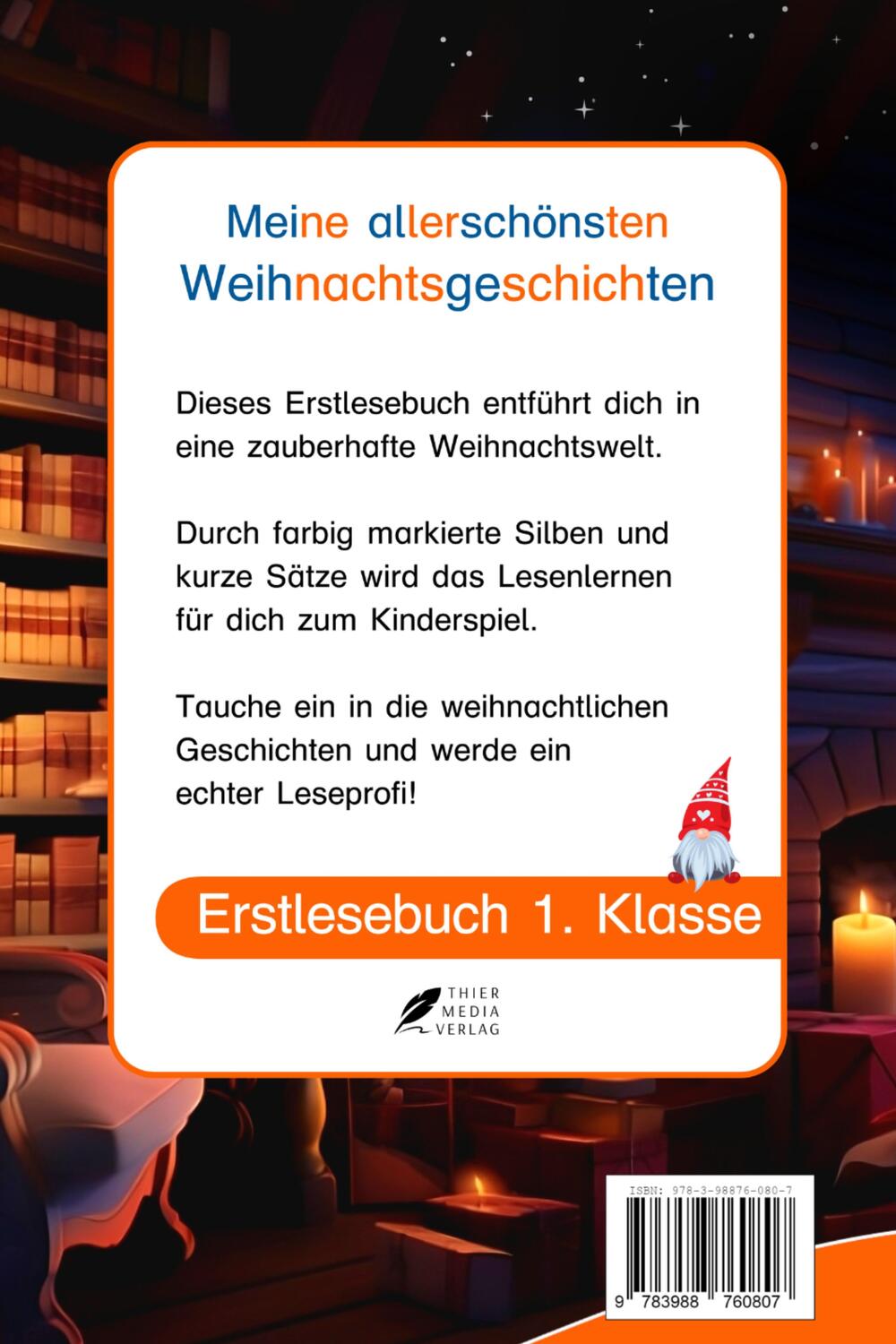 Rückseite: 9783988760807 | Silbenbuch 1. Klasse - Meine allerschönsten Weihnachtsgeschichten