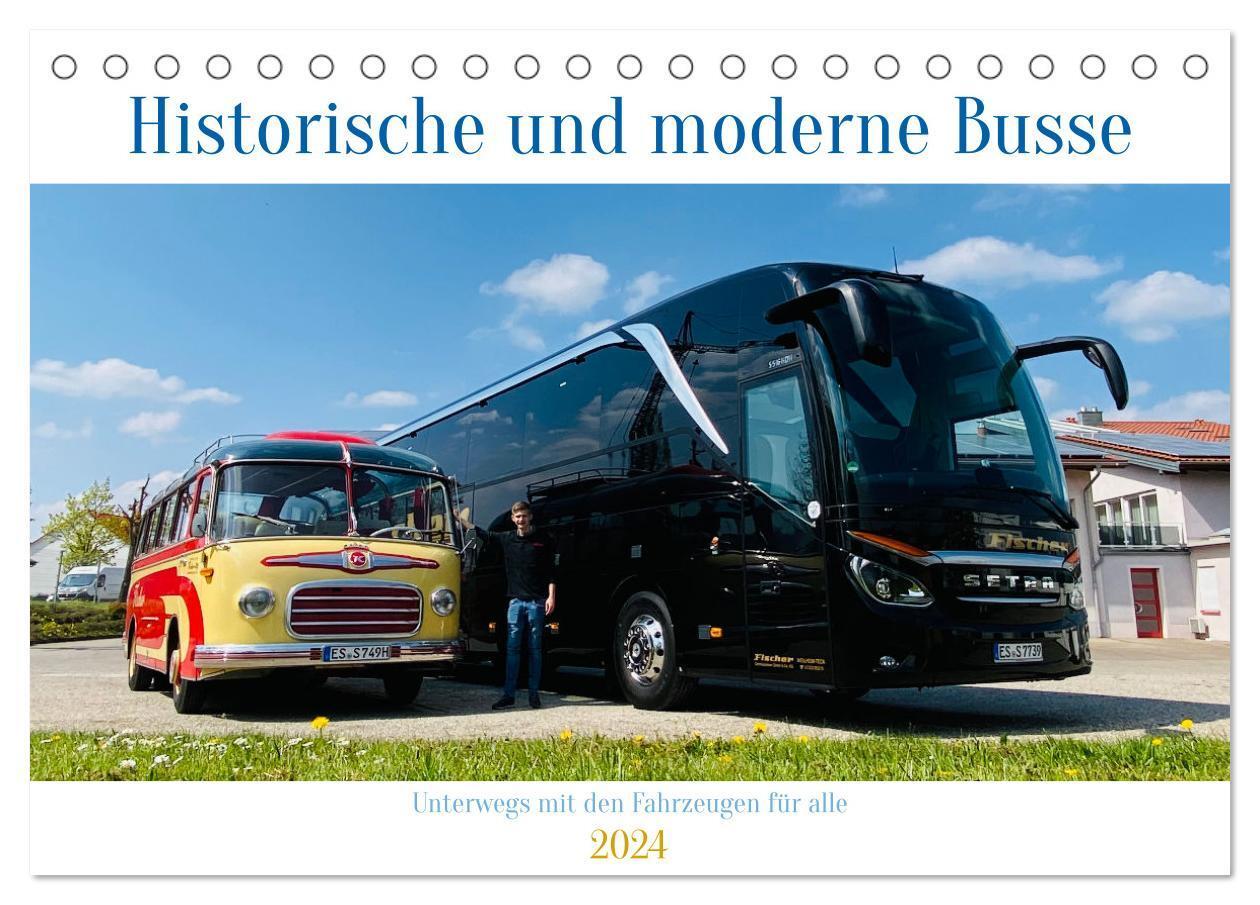 Cover: 9783383646638 | Historische und moderne Busse (Tischkalender 2024 DIN A5 quer),...