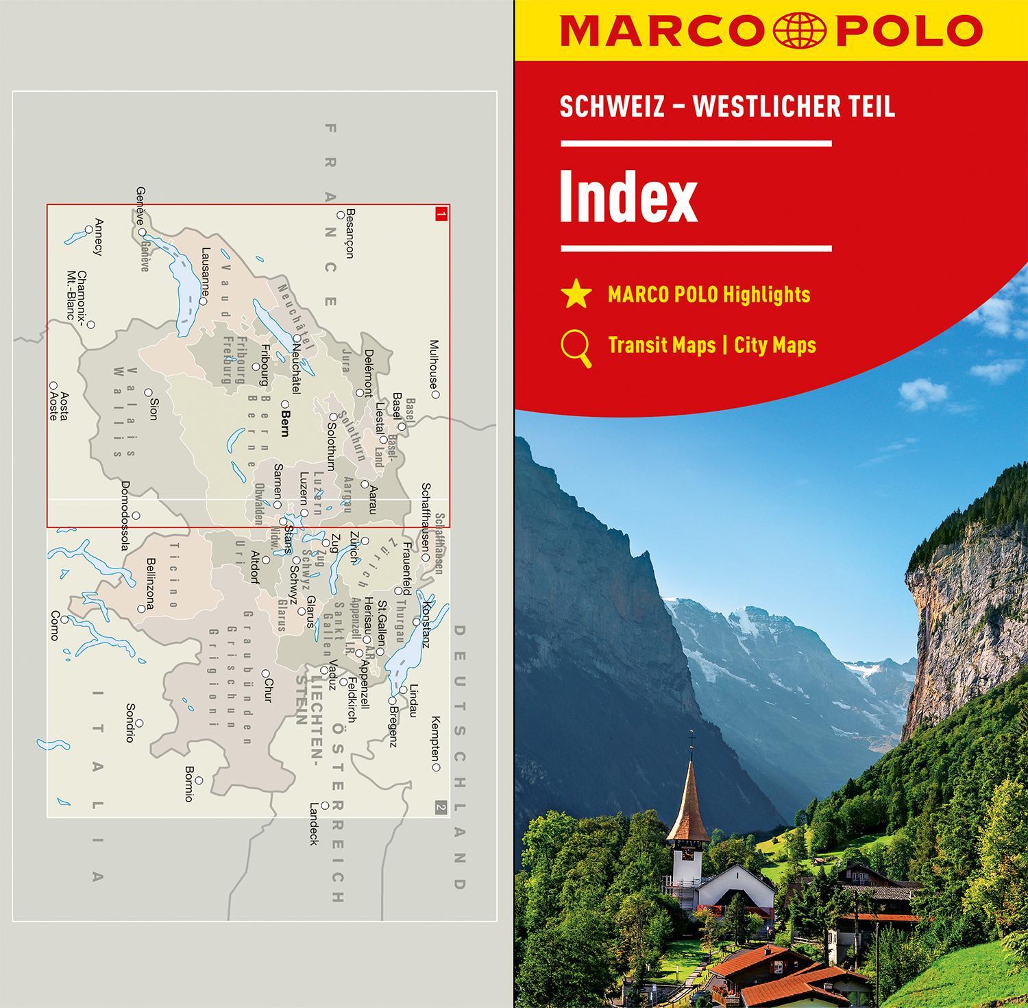 Bild: 9783575016584 | MARCO POLO Regionalkarte Schweiz 01 westlicher Teil 1:200.000 | 64 S.