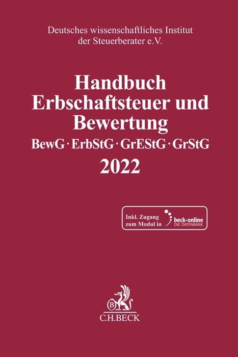 Cover: 9783406782589 | Handbuch Erbschaftsteuer und Bewertung 2022, m. 1 Buch, m. 1...
