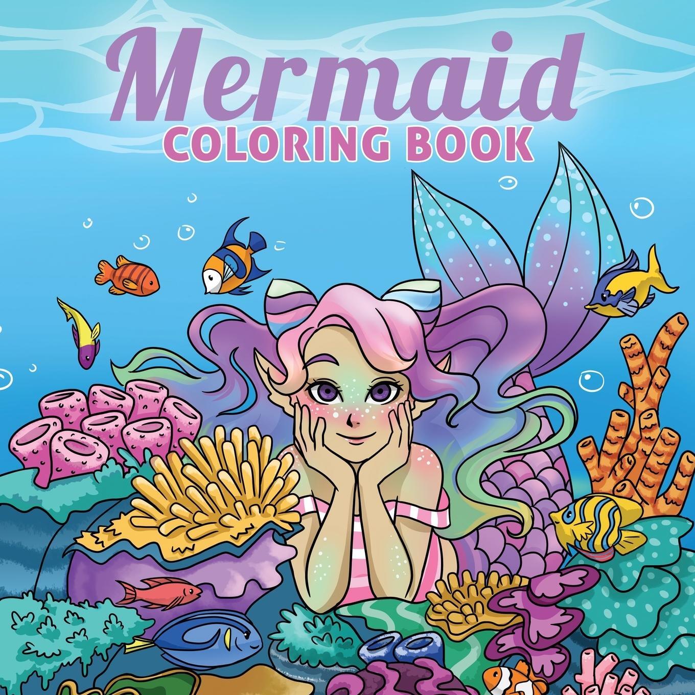 Cover: 9781989790649 | Mermaid Coloring Book | For Kids Ages 4-8, 9-12 | Young Dreamers Press