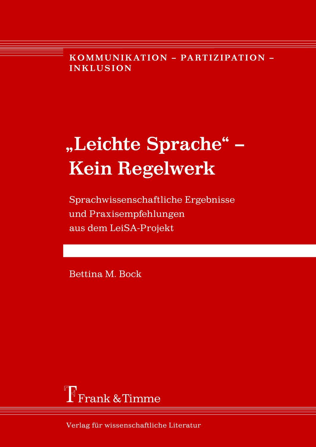 Cover: 9783732905348 | "Leichte Sprache" - Kein Regelwerk | Bettina M. Bock | Taschenbuch