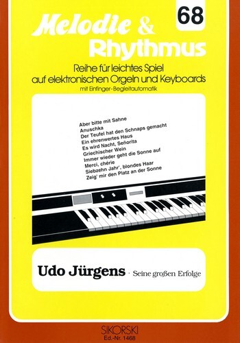 Cover: 9790003014173 | Udo Jürgens seine großen Erfolge: für E-Orgel / Keyboard | Udo Jürgens