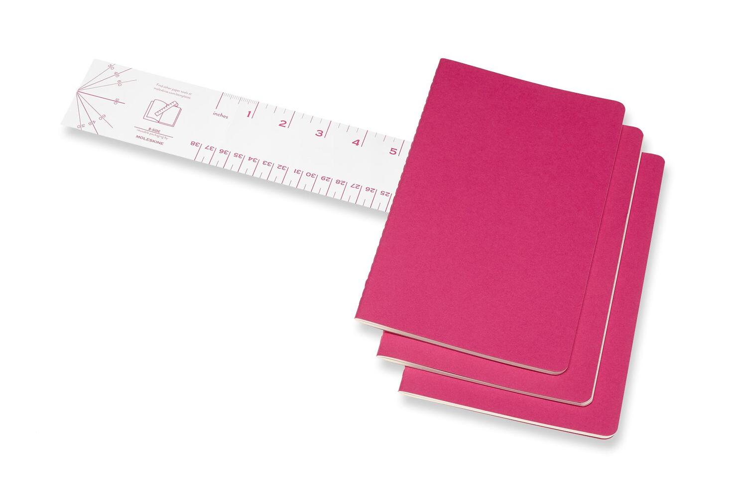 Bild: 8058647629650 | Moleskine Cahier Large/A5, 3er Set, Liniert, Kinetisches Pink | 2019