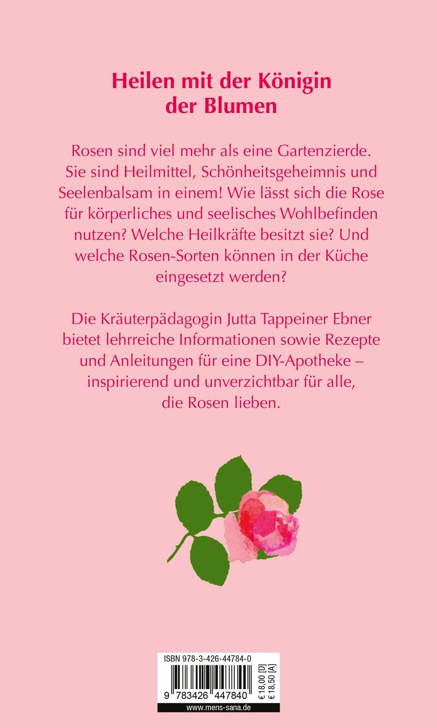 Rückseite: 9783426447840 | Die Rosen-Apotheke | Jutta Tappeiner Ebner | Buch | 208 S. | Deutsch