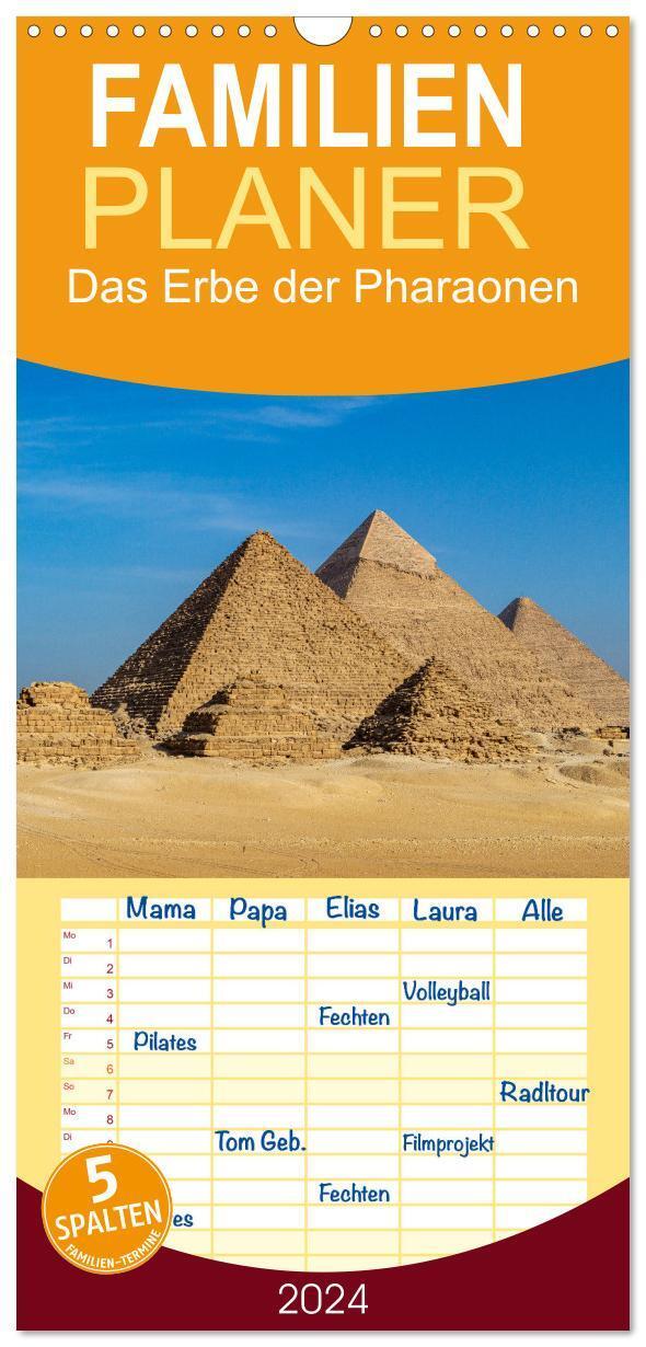 Cover: 9783675415799 | Familienplaner 2024 - Das Erbe der Pharaonen mit 5 Spalten...