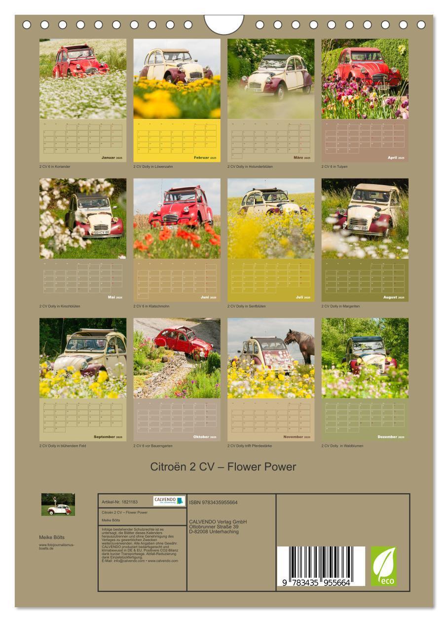 Bild: 9783435955664 | Citroën 2 CV ¿ Flower Power (Wandkalender 2025 DIN A4 hoch),...