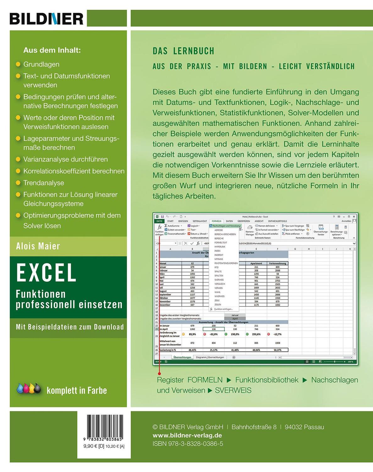 Rückseite: 9783832803865 | Sonderausgabe: Excel Formeln und Funktionen professionell einsetzen