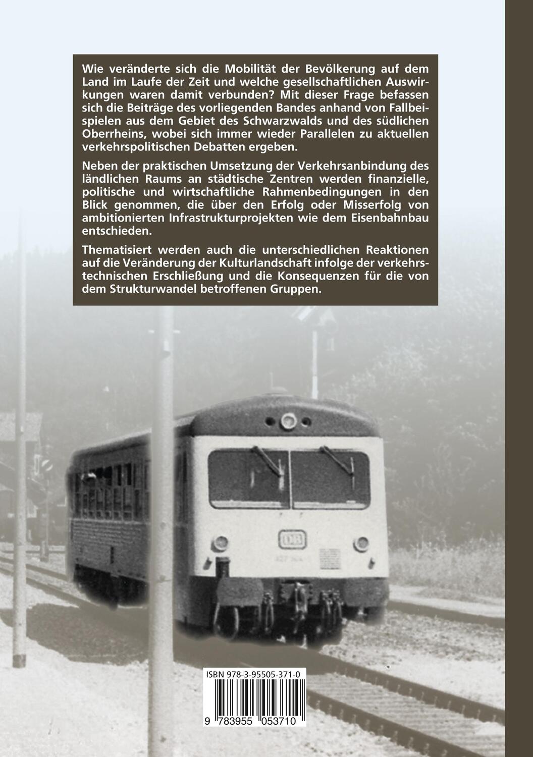 Rückseite: 9783955053710 | Zur Geschichte des öffentlichen Verkehrs im ländlichen Raum | Buch