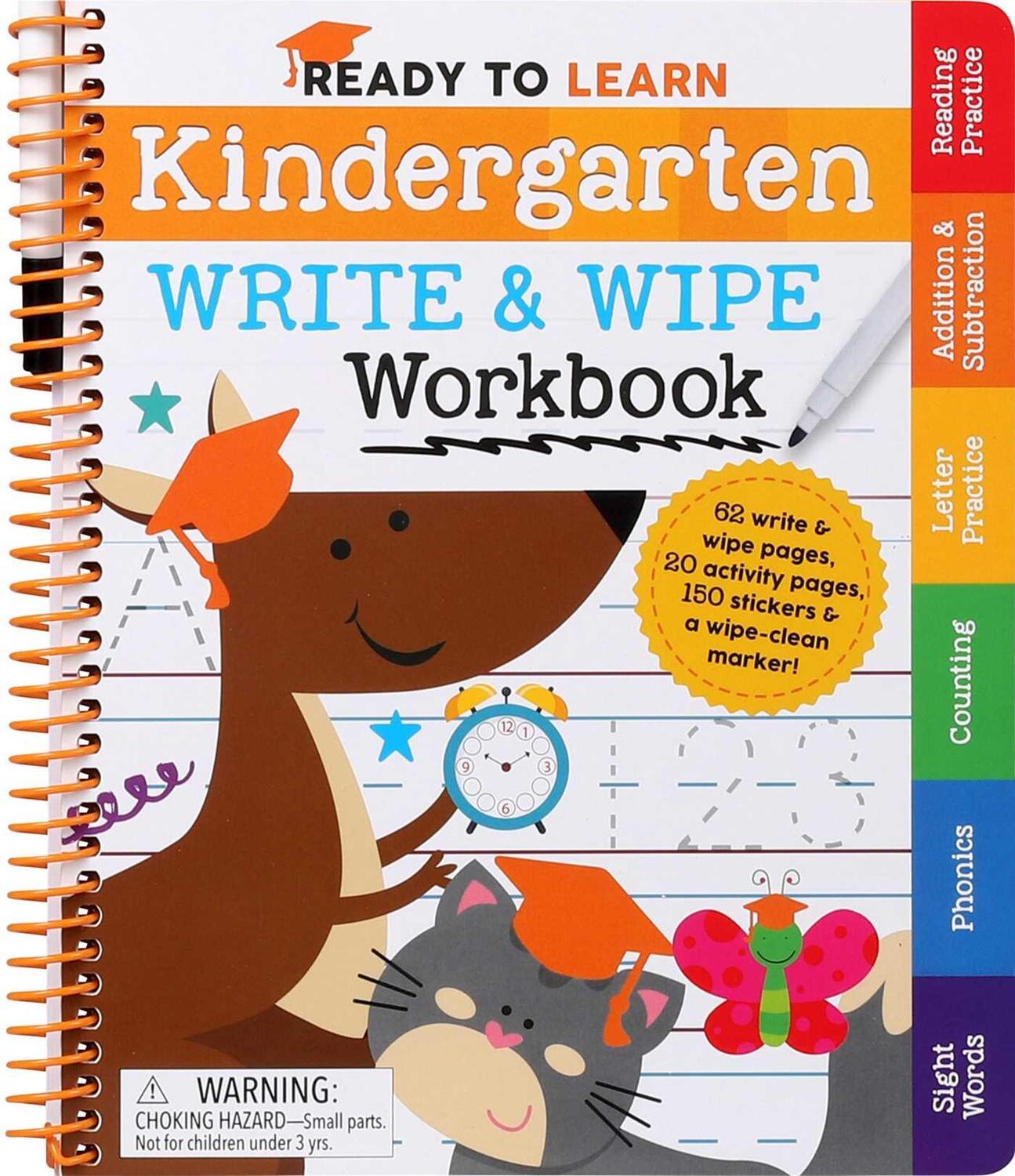 Cover: 9781645176435 | Ready to Learn: Kindergarten Write and Wipe Workbook: Addition,...