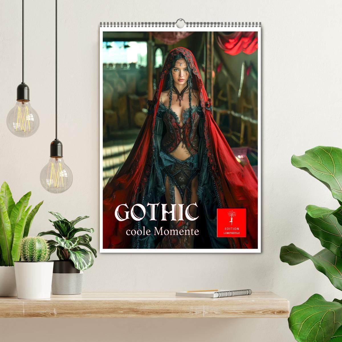 Bild: 9783383821592 | Gothic coole Momente (Wandkalender 2025 DIN A2 hoch), CALVENDO...