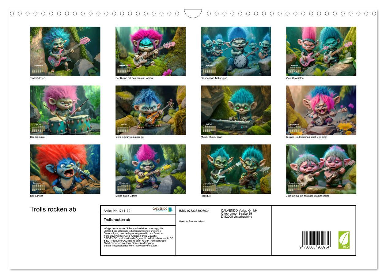 Bild: 9783383908934 | Trolls rocken ab (Wandkalender 2025 DIN A3 quer), CALVENDO...