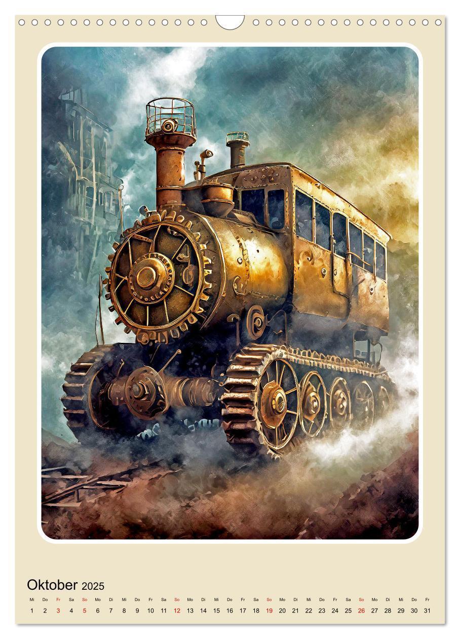 Bild: 9783383801709 | Steampunk Mobilität (Wandkalender 2025 DIN A3 hoch), CALVENDO...