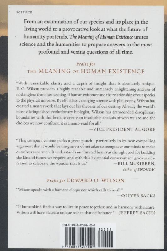 Rückseite: 9780871401007 | The Meaning of Human Existence | Edward O. Wilson | Buch | Englisch