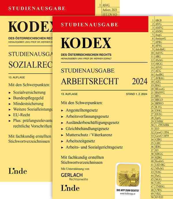 Cover: 9783707349832 | KODEX-Paket Studienausgabe Arbeits- und Sozialrecht 2024 | Doralt
