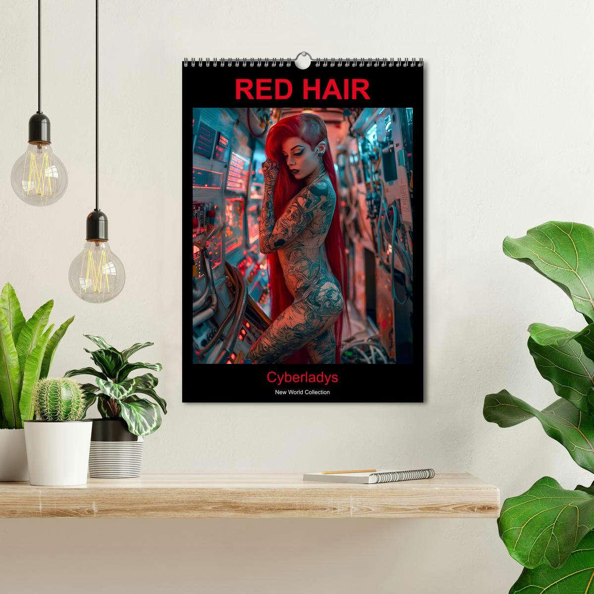 Bild: 9783383816307 | RED HAIR - Cyberladys (Wandkalender 2025 DIN A3 hoch), CALVENDO...