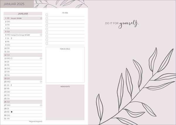 Bild: 9783731881384 | Buchkalender Create &amp; Plan Floral 2025 | Korsch Verlag | Kalender