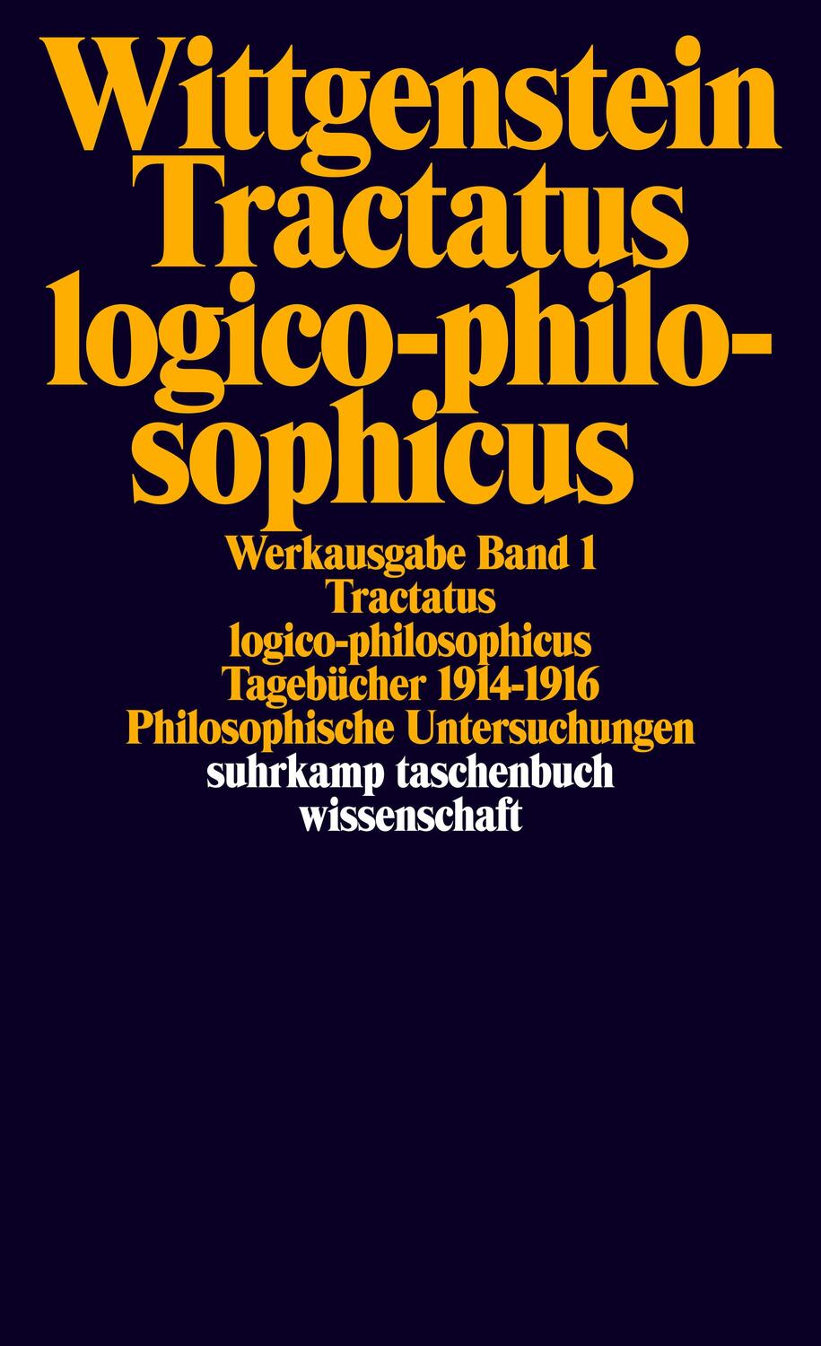 Cover: 9783518281017 | Tractatus logico-philosophicus. Tagebücher 1914 - 1916....