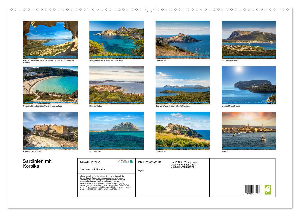 Bild: 9783383973147 | Sardinien mit Korsika (Wandkalender 2025 DIN A2 quer), CALVENDO...