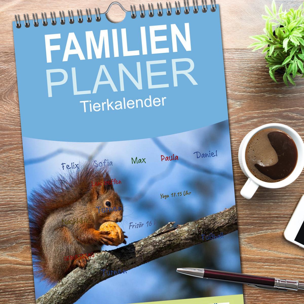 Bild: 9783457121399 | Familienplaner 2025 - Tierkalender 2025 mit 5 Spalten...