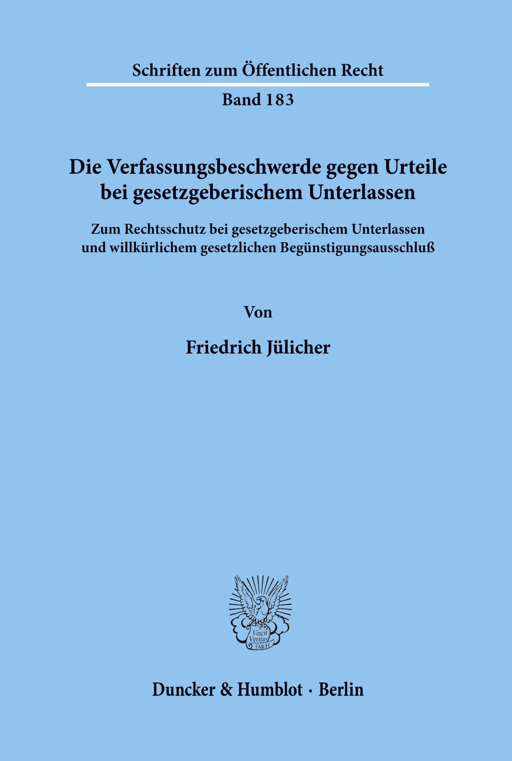 Cover: 9783428026531 | Die Verfassungsbeschwerde gegen Urteile bei gesetzgeberischem...