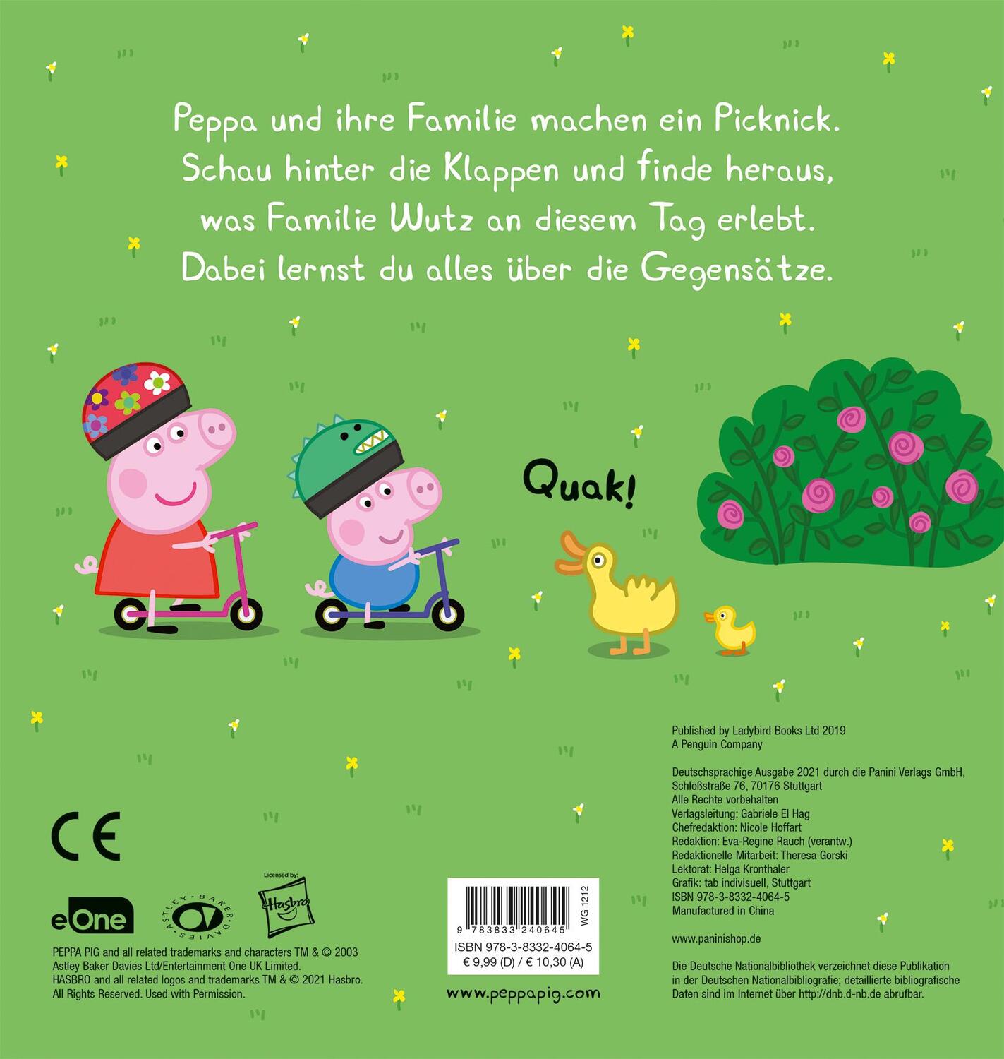 Rückseite: 9783833240645 | Peppa Pig: Oben und unten | Entdecke die Gegensätze mit Peppa | Panini