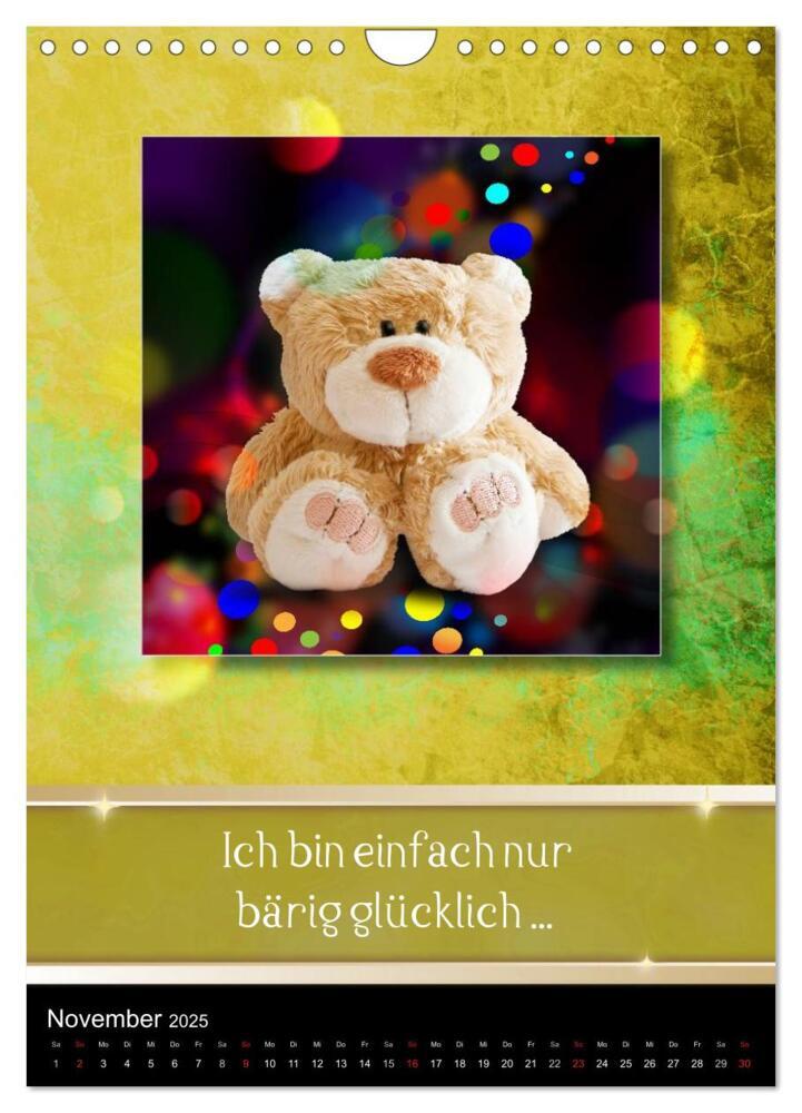 Bild: 9783457037058 | Teddys mit Sprüchen (Wandkalender 2025 DIN A4 hoch), CALVENDO...