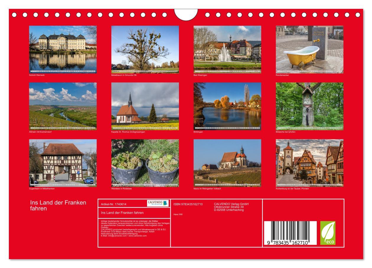 Bild: 9783435162710 | Ins Land der Franken fahren (Wandkalender 2025 DIN A4 quer),...