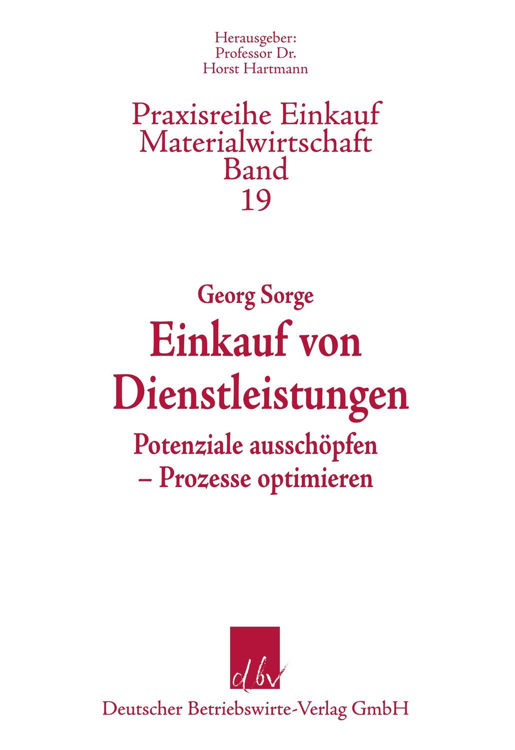 Cover: 9783886401529 | Einkauf von Dienstleistungen | Georg Sorge | Taschenbuch