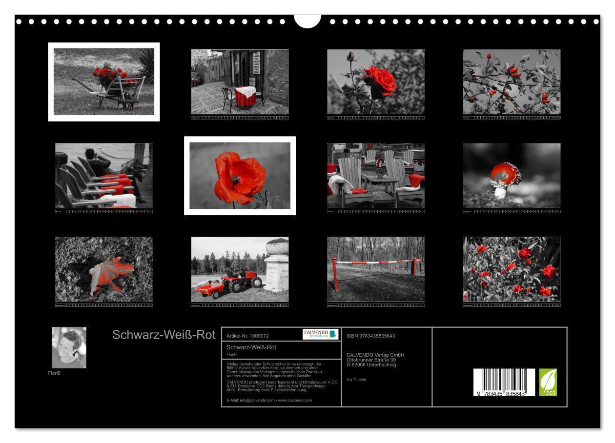 Bild: 9783435835843 | Schwarz-Weiß-Rot (Wandkalender 2025 DIN A3 quer), CALVENDO...