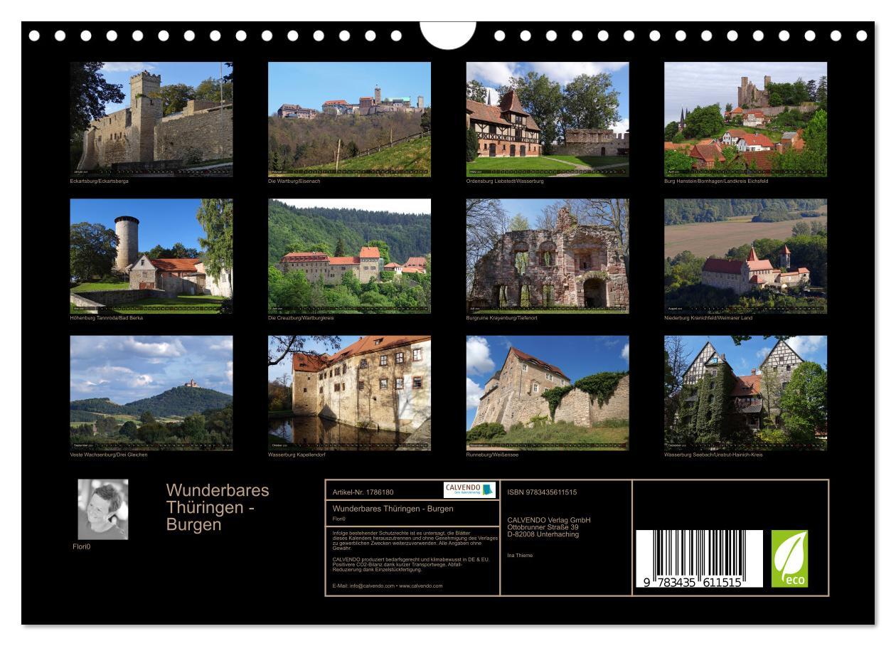 Bild: 9783435611515 | Wunderbares Thüringen - Burgen (Wandkalender 2025 DIN A4 quer),...